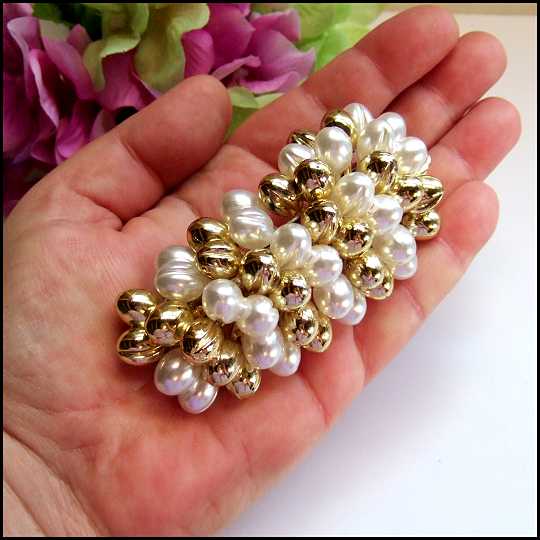 Vintage Big Pearl Barrette Hair Jewelry
