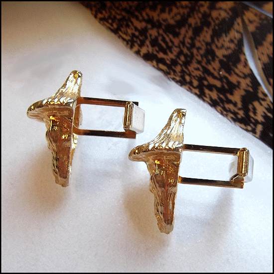1950s Gold China Men Oriental Vintage Cufflinks
