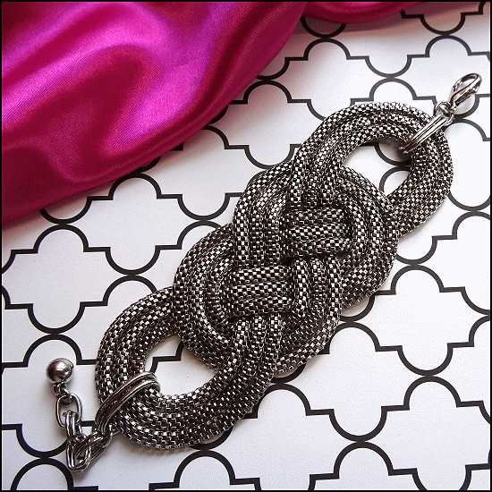 Mid Century Modern Rare Silver Snake Chain Bracelet