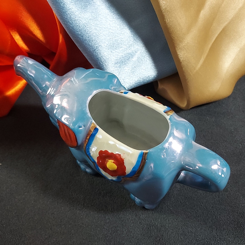 1930s Japanese Lusterware 22kt Gold Elephant Planter or Teapot