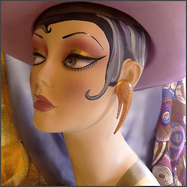 1980s Abstract Copper Metallic Vintage Pierced Earrings