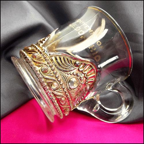 Antique Glass Souvenir Mug Toledo OH Victorian Gold Collectible Cup
