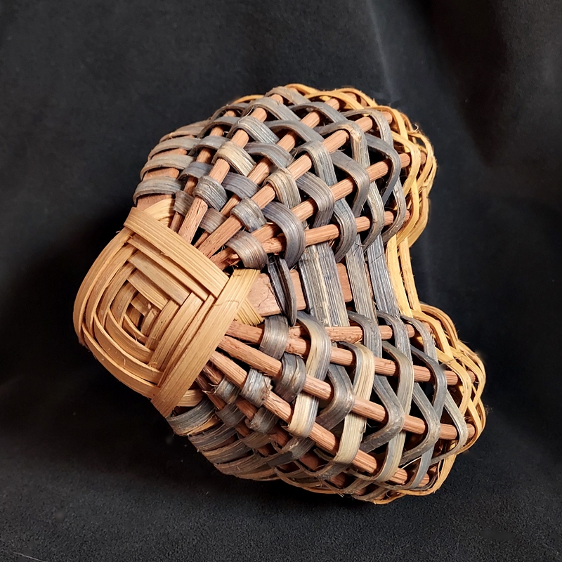 Late 20th Century Vintage Basket Appalachian Buttocks Bicolor Midi 