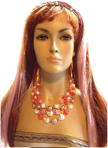 1960s Vintage Pearl Necklace West Germany Pink 3 Strand 