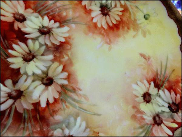 1894-1961 Rare Haviland OMG Gold Limoge Plate Autumn Daisies LG