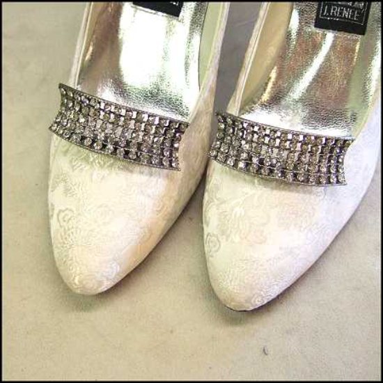 Art Deco Shoe Clips Elegant Rhinestone Buckles Signed Musi