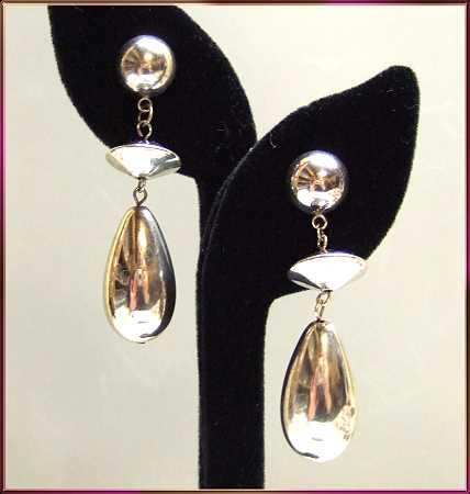 1970s Sterling Silver Earrings MOD Retro Vintage Earrings
