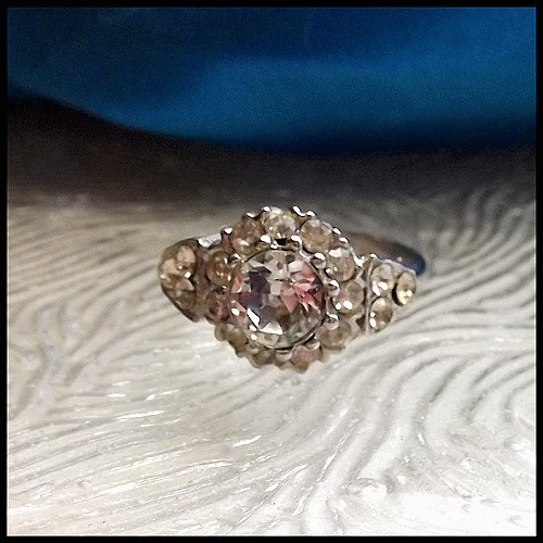 1950s Vintage Diamondesque Engagement Ring Signed Uncas 