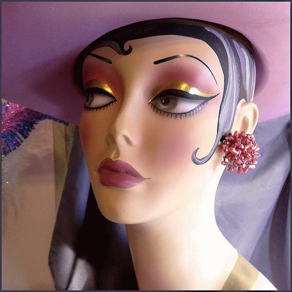 1950s Vintage Earrings Rose Pink Mother of Pearl Clips