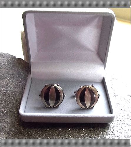 1950s Gold Silver Atomic Orbs Vintage Cufflinks Signed Swank