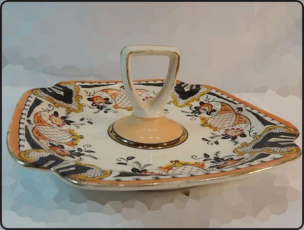 1930s Rare Art Deco Divided Porcelain Serving Tray Dish