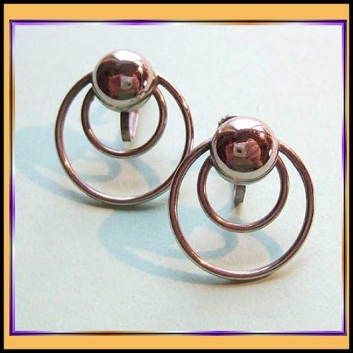 1930s Art Deco Earrings Sterling Silver Petite Hoops