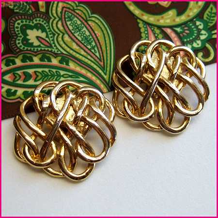 1950s Vintage Gold Shoe Clips Signed Bluette