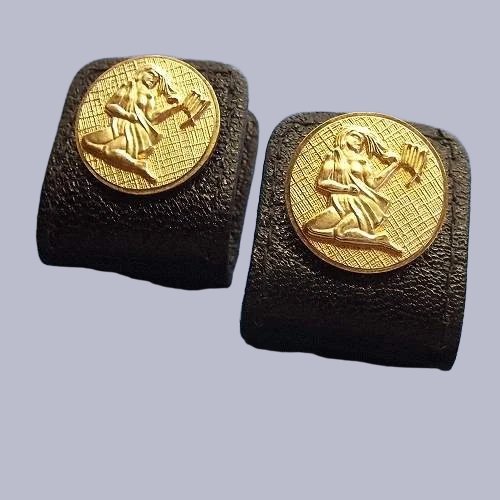 1950s Signed Anson 24kt HGE Gold Virgo Astrology Vintage Cufflinks