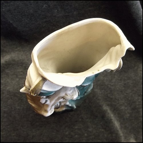 1880s Antique Bisque German Porcelain Bag Pipe Boy Figurine Vase