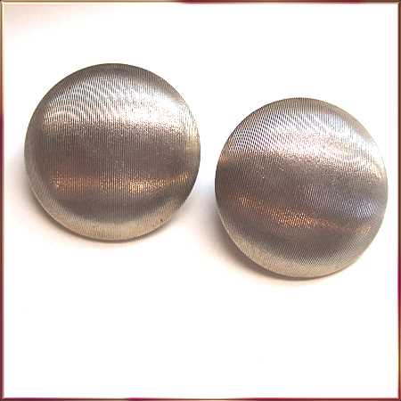 1950s Coro Satin Gold Buttons Vintage Clip Earrings