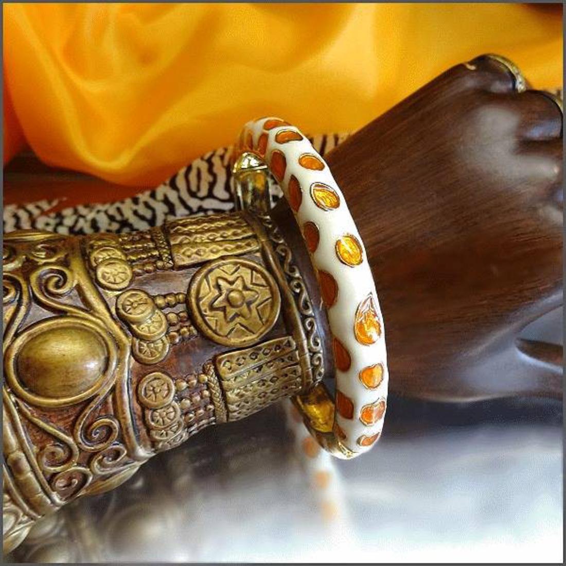 Kenneth J Lane Signed Gold Leopard Vintage Bangle Bracelet