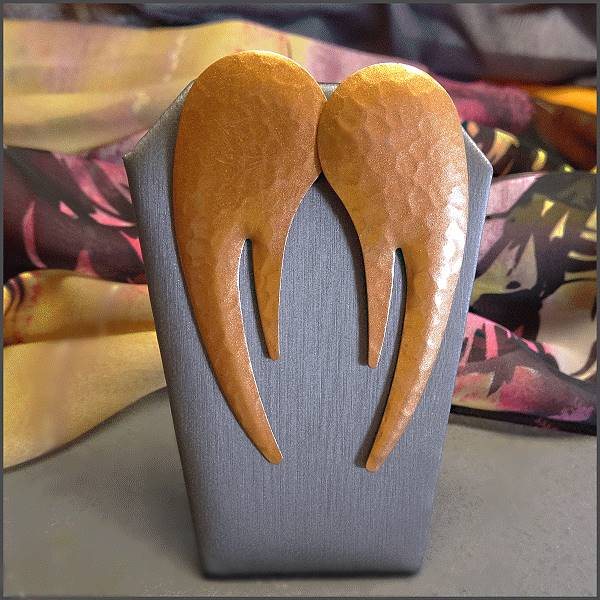 1980s Abstract Copper Metallic Vintage Pierced Earrings