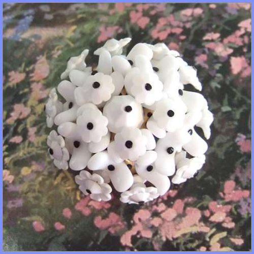 1950s Vintage Milk Glass Brooch Rare Unique French Flower Pin