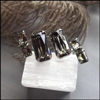 1970s Smokey Topaz Crystals Vintage Cufflinks Signed Swank