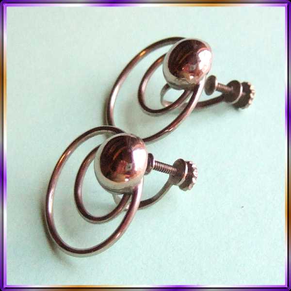 1930s Art Deco Earrings Sterling Silver Petite Hoops