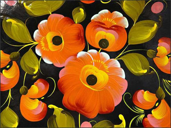 1940s Vintage Bavarian Hand Painted Wood Floral Plate Bowl