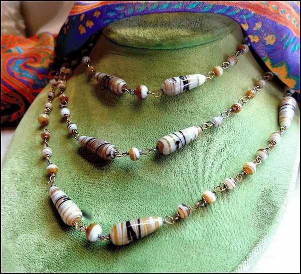 1950s Rare Murano Canes Italian Glass Long Vintage Necklace