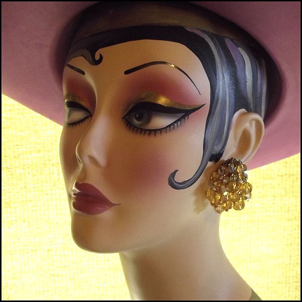 1950s Brilliant Citrine Crystal Clusters Vintage Clip Earrings