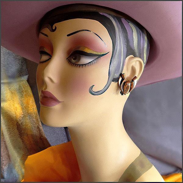 1950s Vintage Copper Earrings Modernist Style Signed RENOIR 