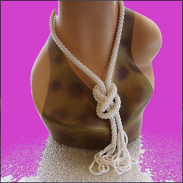 1960s Vintage Cultured Pearl Necklace Long Rope Tassel