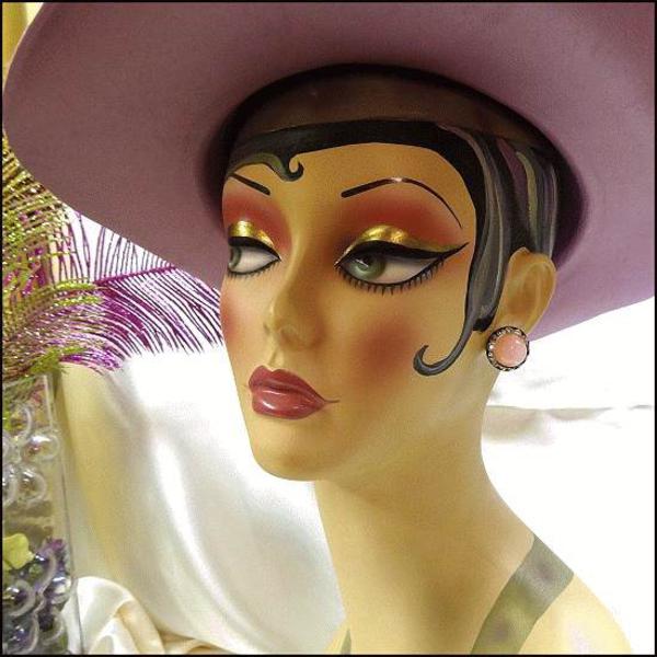 1950s Vintage Earrings Pink Moonstone Buttons w Rhinestone Frames by Coro