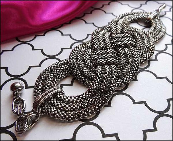 Mid Century Modern Rare Silver Snake Chain Bracelet