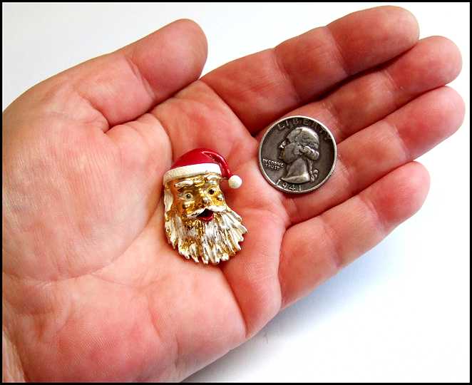 1960s Vintage Christmas Pin Santa Claus Signed Gerrys