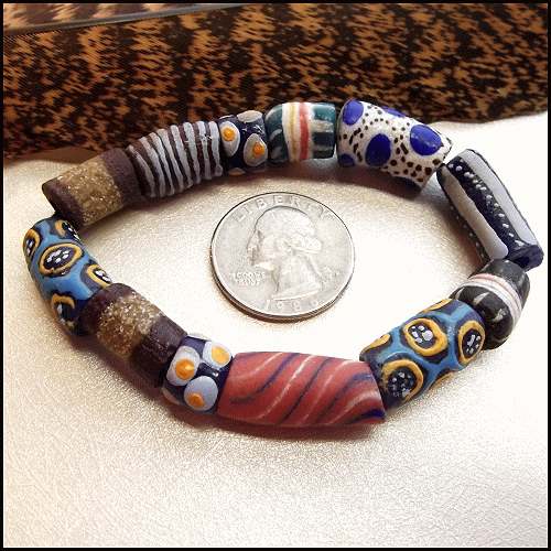 1970s Italian Murano Millefiori Glass Bead Bracelet