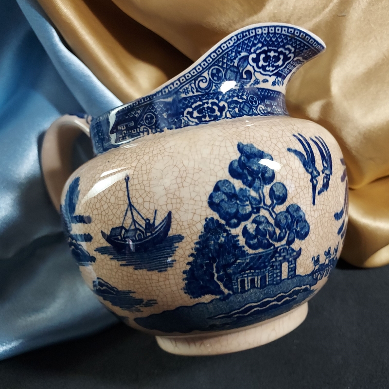 Early 1900s Blue Willow Milk Pitcher