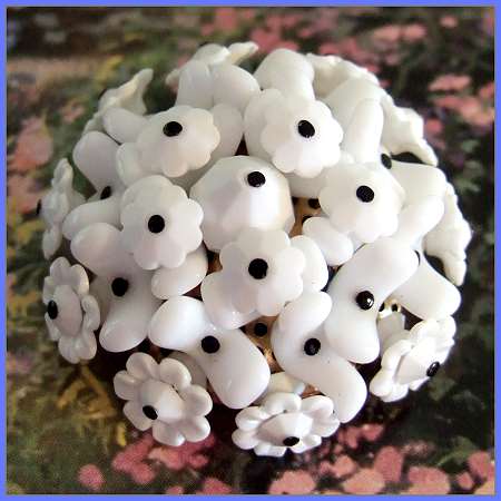 1950s Vintage Milk Glass Brooch Rare Unique French Flower Pin