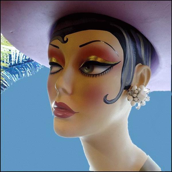 1950s Vintage Milk Glass Clip Earrings Cubes w Crystals 