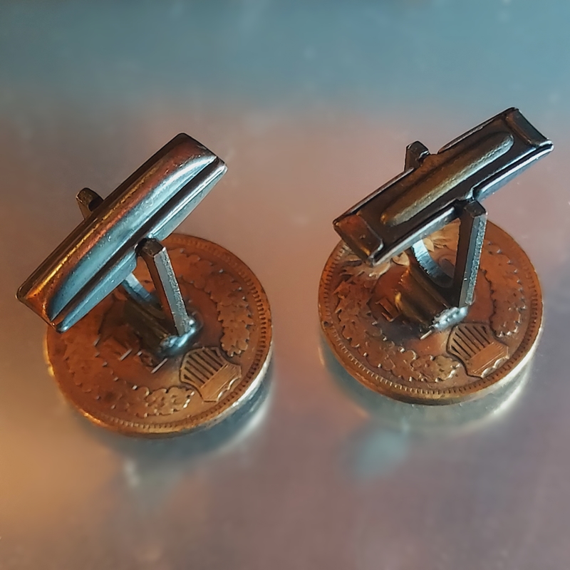 1901 Indian Head Copper Penny Vintage Cufflinks