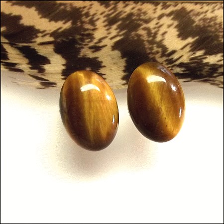 1970s Tigers Eye Gemstone Petite Vintage Pierced Earrings