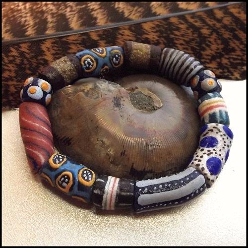 1970s Italian Murano Millefiori Glass Bead Bracelet