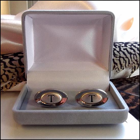 1950s Silver Gold T Monogram Vintage Cufflinks
