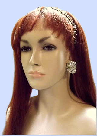 1940s Vintage Earrings Superb Austrian Clear Crystal Cluster Clip Dangles