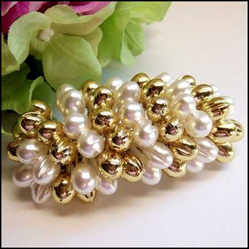 Vintage Big Pearl Barrette Hair Jewelry