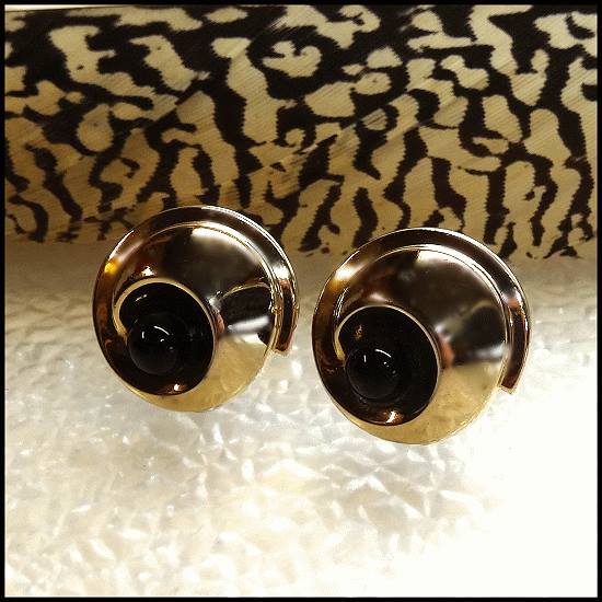 1950s Signed Foster Atomic Gold Orbs Vintage Cufflinks