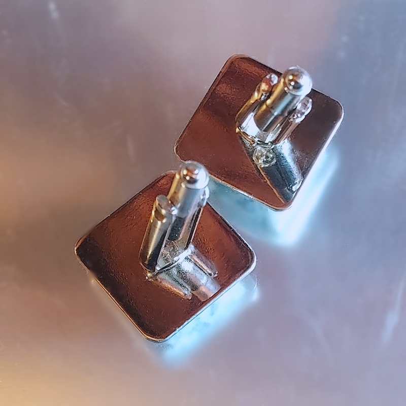 1950s Snowflake Obsidian Vintage Gem Cufflinks