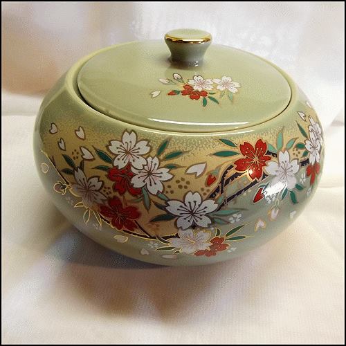 1950s Vintage Lidded Jar Set Hand Painted Porcelain Japanese Signed 