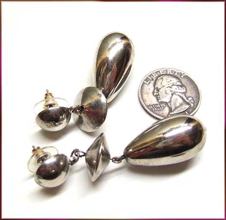 1970s Sterling Silver Earrings MOD Retro Vintage Earrings