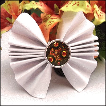 1970s Hippie Retro Vintage Ring Psychedelic Bubble Glass 