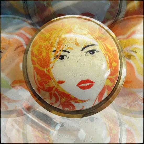 1960s Vintage Ladies Ring BIG MOD Retro Lady Face