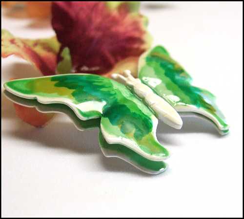 1960s Vintage Butterfly Brooch West Germany Neon 3D Pin